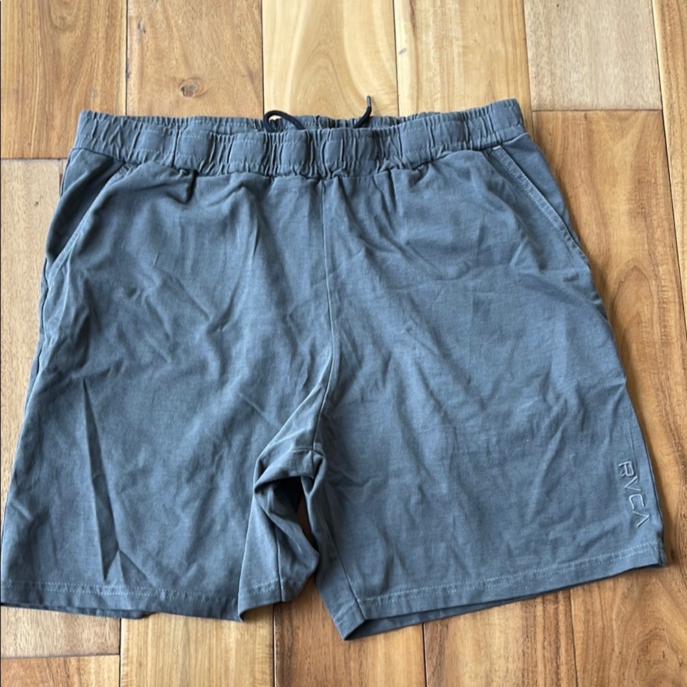 RVCA Gray Athletic Shorts with Elastic Waistband